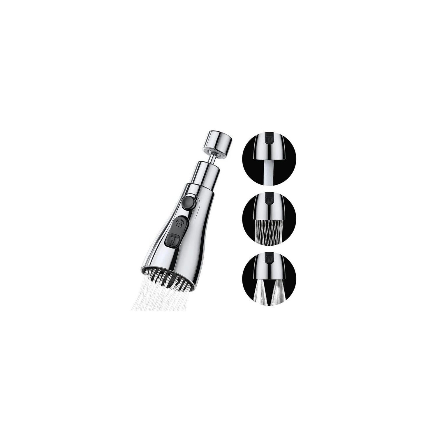 360 Degree Movable Faucet Aerator Infinity (3 Mode Jet X-Cross Eco-Mist) (Infinity - 3 Flow)