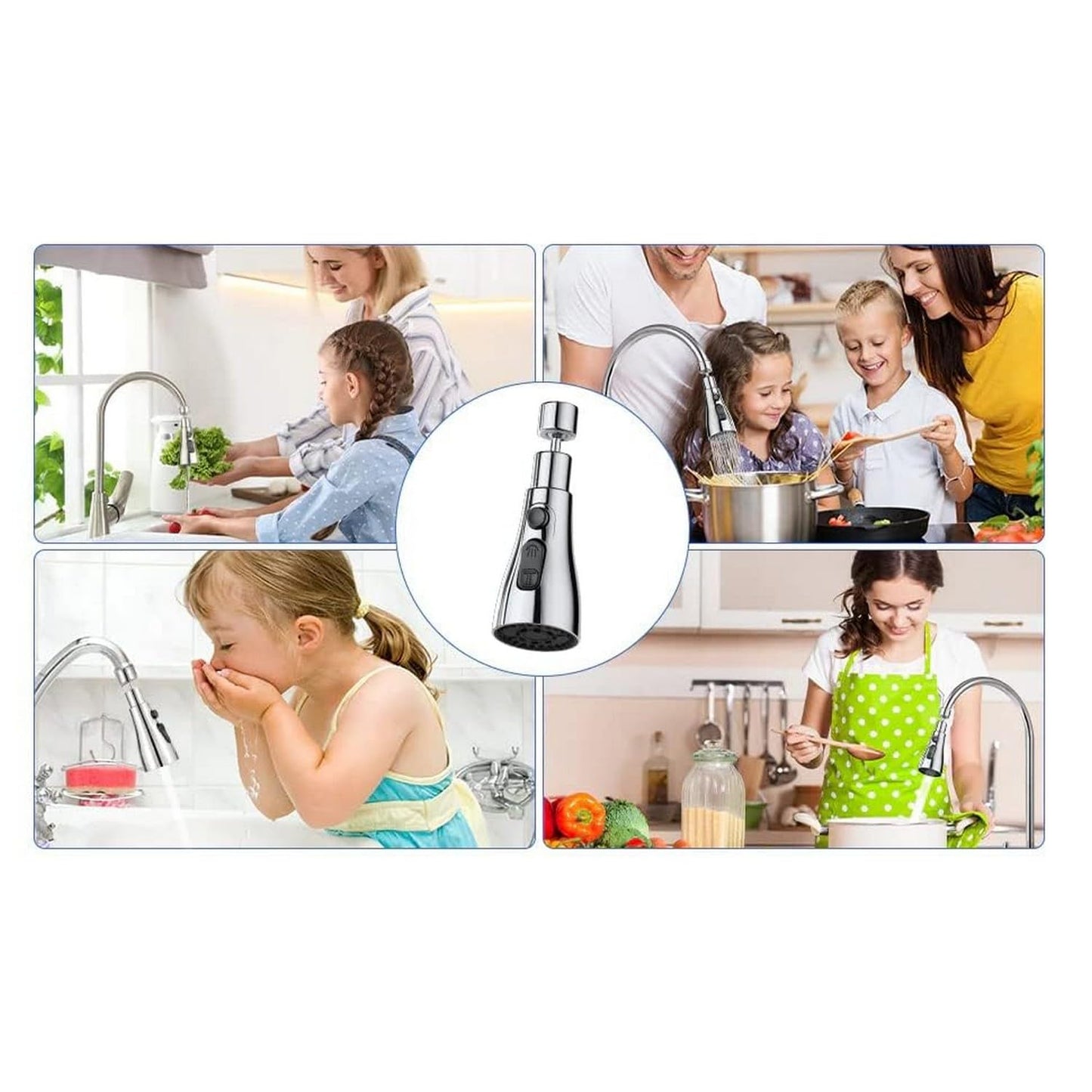 360 Degree Movable Faucet Aerator Infinity (3 Mode Jet X-Cross Eco-Mist) (Infinity - 3 Flow)