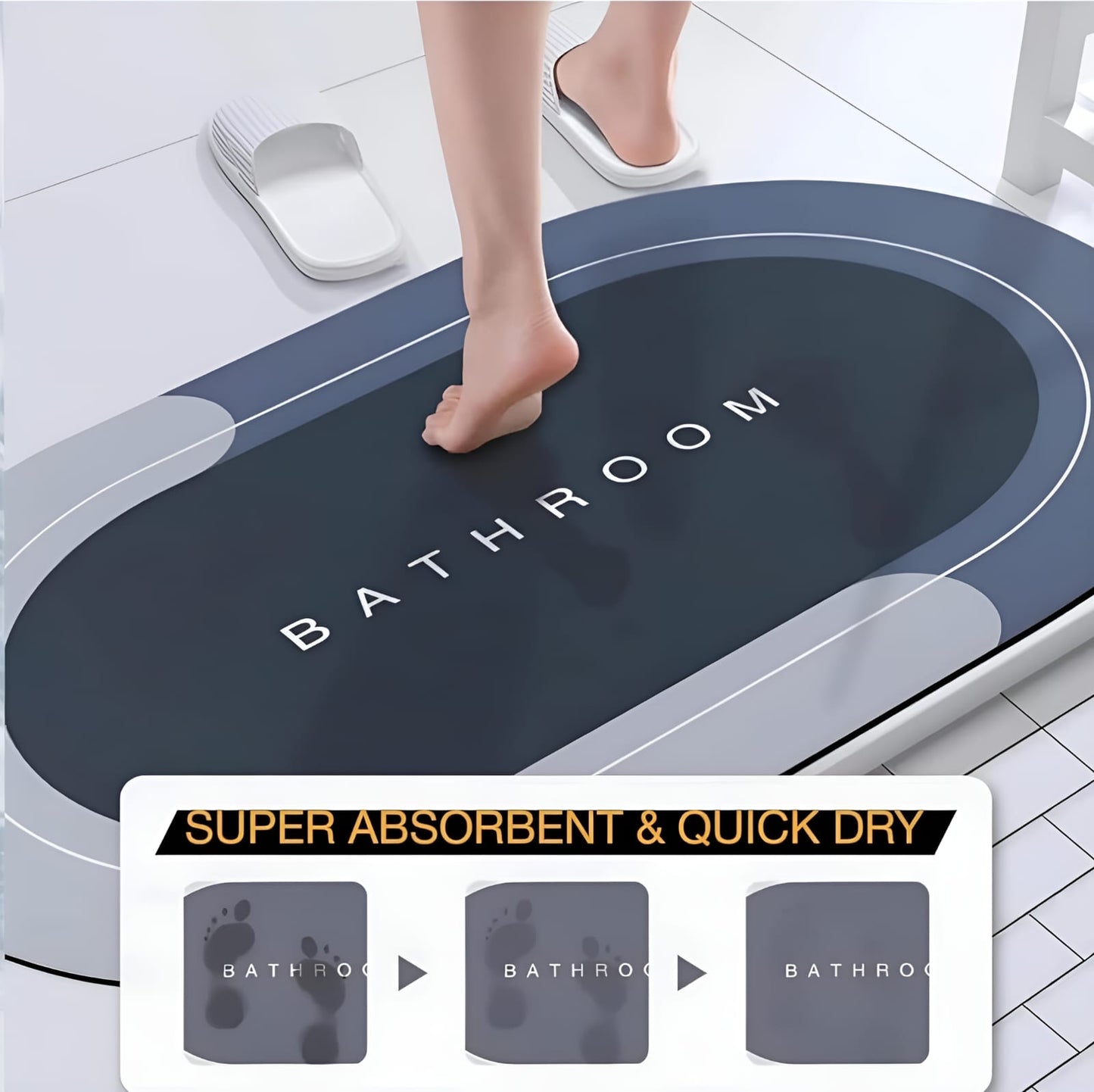 Water Absorbent Bathroom Door Mat
